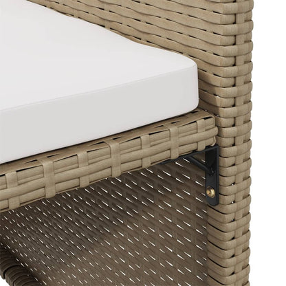 Sedie da Giardino con Cuscini 4 pz in Polyrattan Beige - homemem39