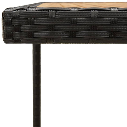 Tavolo Giardino Nero 109x107x74 cm Polyrattan e Massello Acacia - homemem39