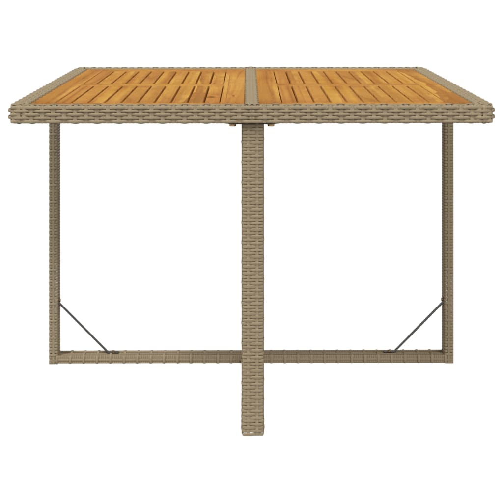 Tavolo da Giardino Beige 109x107x74 cm in Polyrattan e Acacia - homemem39