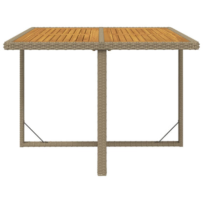 Tavolo da Giardino Beige 109x107x74 cm in Polyrattan e Acacia - homemem39