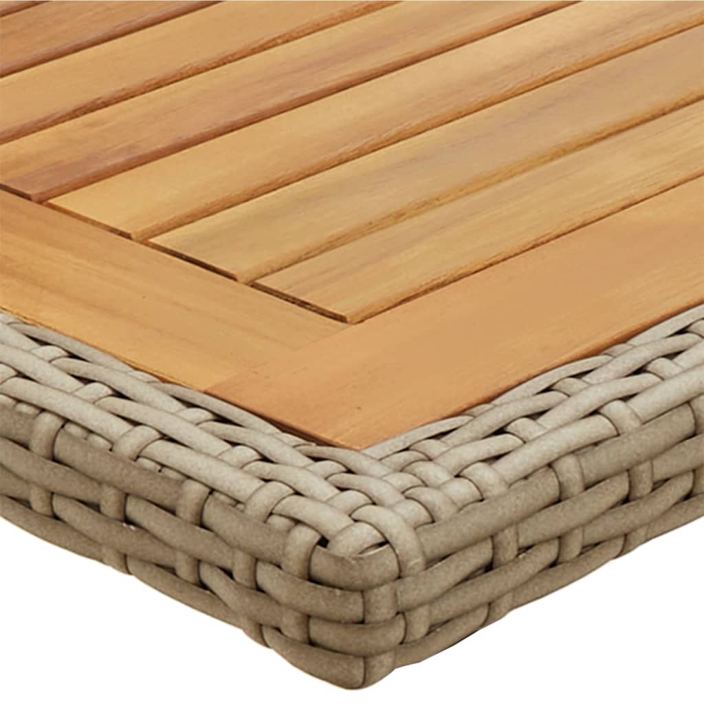 Tavolo da Giardino Beige Legno Massello di Acacia e Polyrattan - homemem39