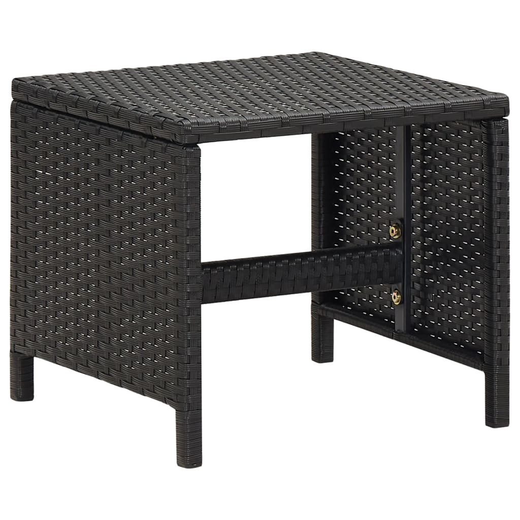 Sgabelli da Giardino 4 pz con Cuscini in Polyrattan Nero - homemem39