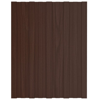 Pannelli da Tetto 12 pz in Acciaio Zincato Marrone 60x45 cm - homemem39