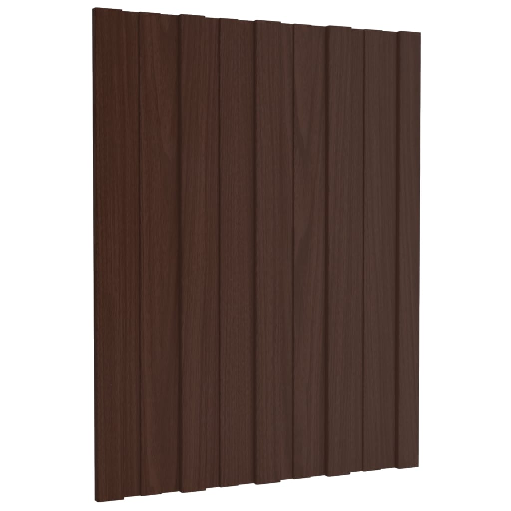 Pannelli da Tetto 12 pz in Acciaio Zincato Marrone 60x45 cm - homemem39