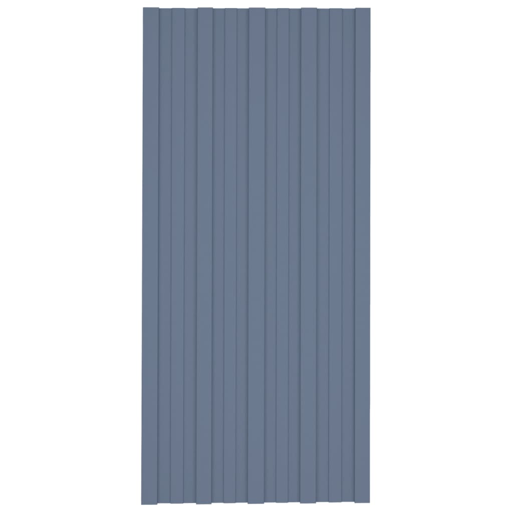 Pannelli da Tetto 36 pz in Acciaio Zincato Grigio 100x45 cm - homemem39