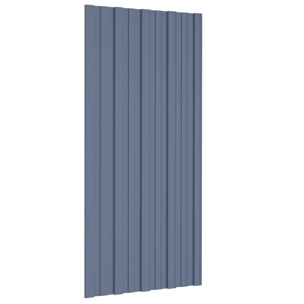 Pannelli da Tetto 36 pz in Acciaio Zincato Grigio 100x45 cm - homemem39