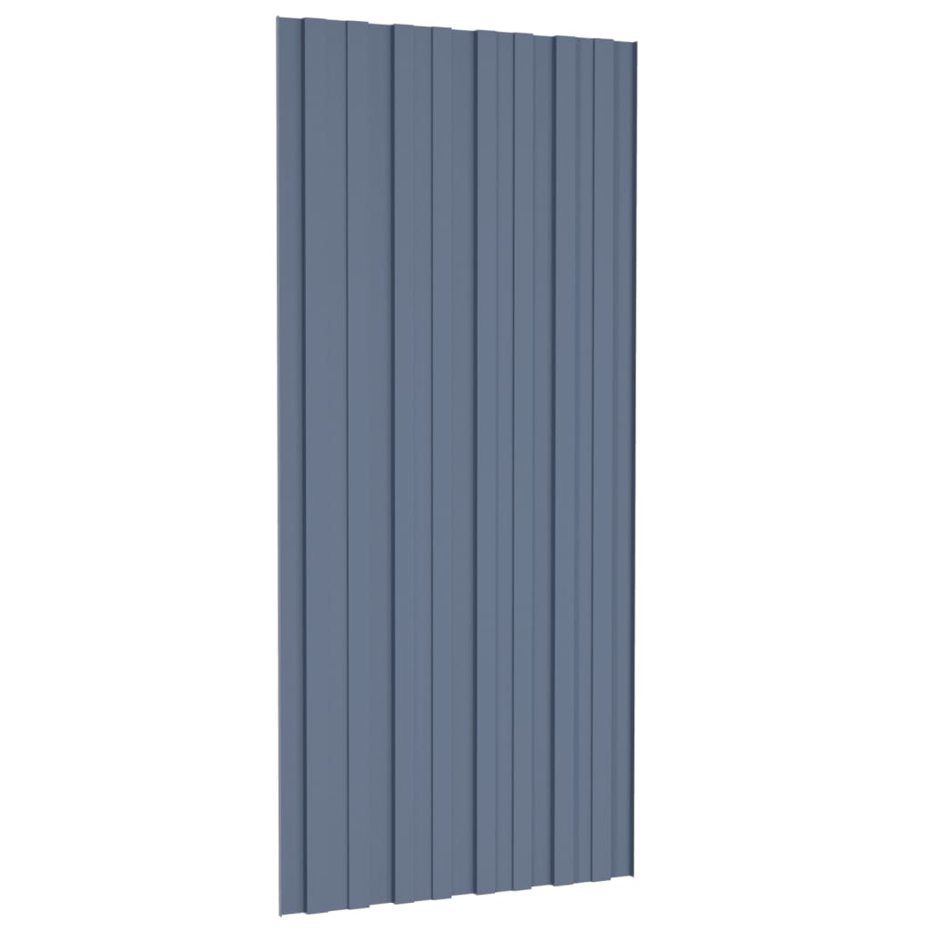 Pannelli da Tetto 36 pz in Acciaio Zincato Grigio 100x45 cm - homemem39