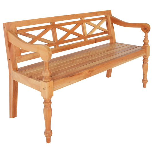 Panca Batavia 123 cm in Legno Massello di Mogano Marrone Chiaro - homemem39