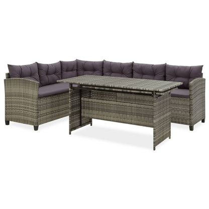 Set Divani da Giardino 2 pz con Cuscini in Polyrattan Grigio - homemem39