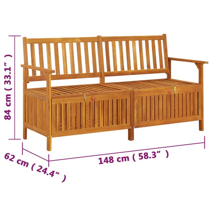 Cassapanca 148 cm in Legno Massello di Acacia - homemem39