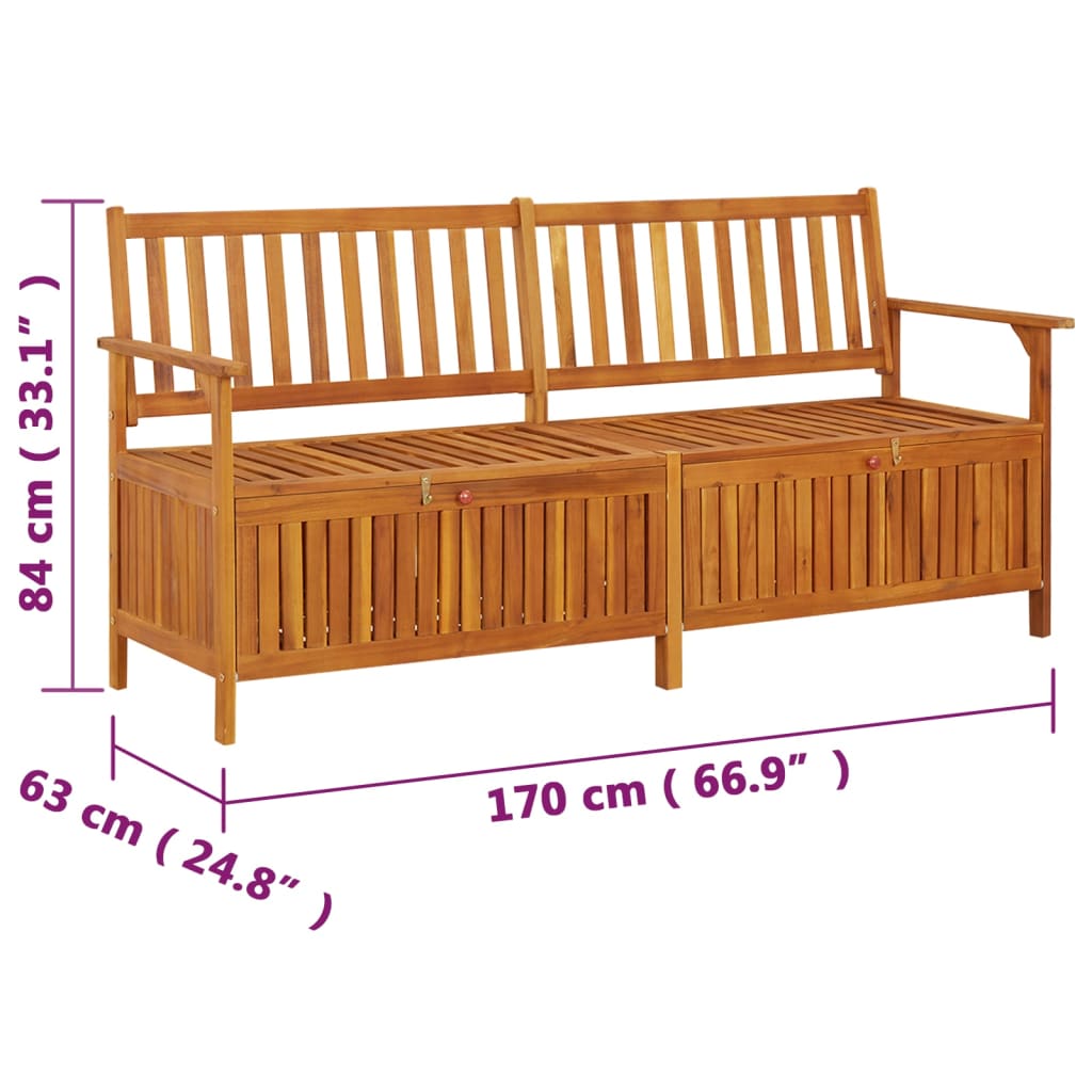 Cassapanca 170 cm in Legno Massello di Acacia - homemem39