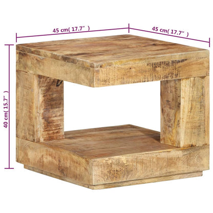 Tavolino da Salotto 45x45x40 cm in Legno Massello di Mango - homemem39