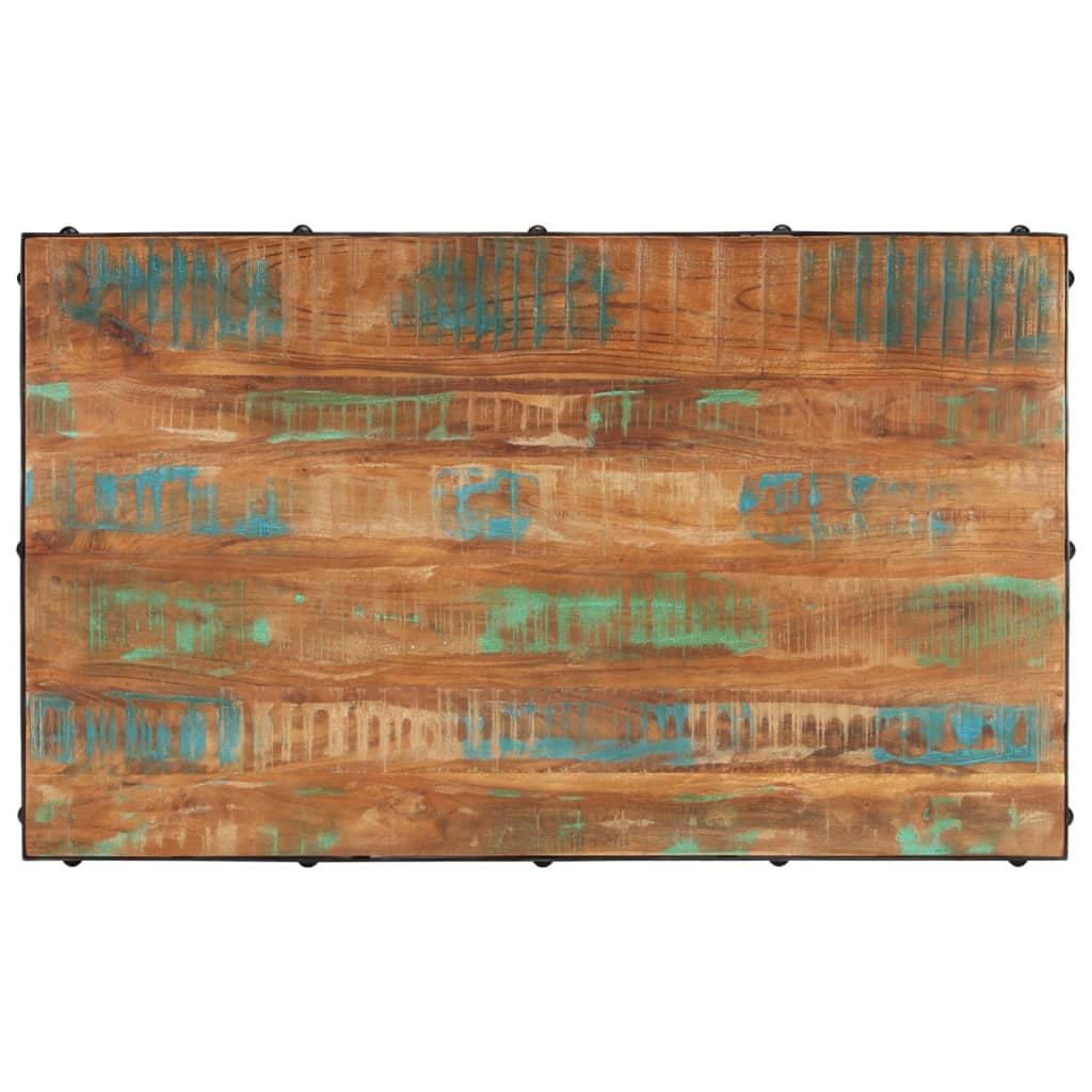 Tavolino Salotto e Ruote 100x60x26cm Legno Massello di Recupero - homemem39