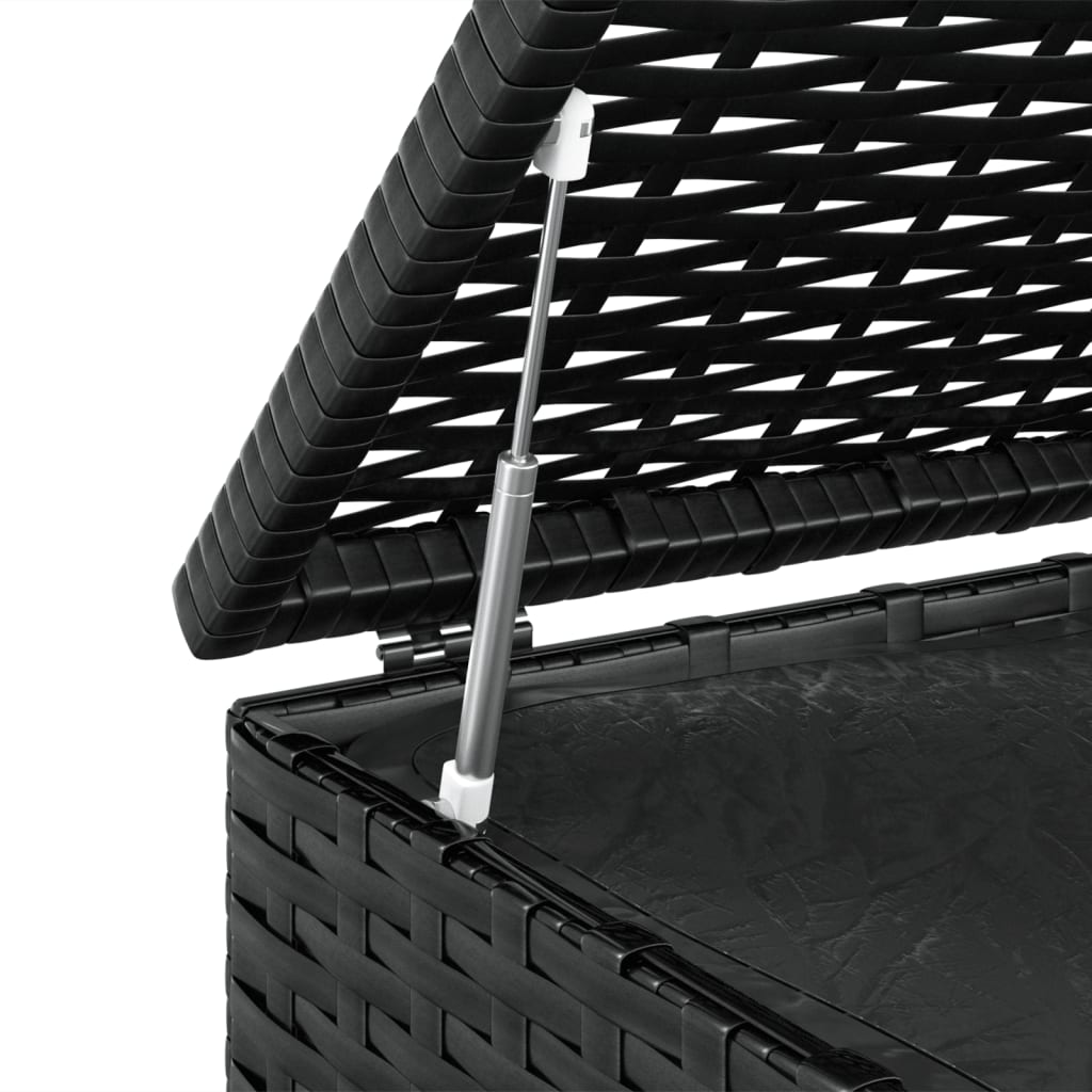 Contenitore Cuscini da Giardino Rattan PE 100x49x103,5 cm Nero - homemem39