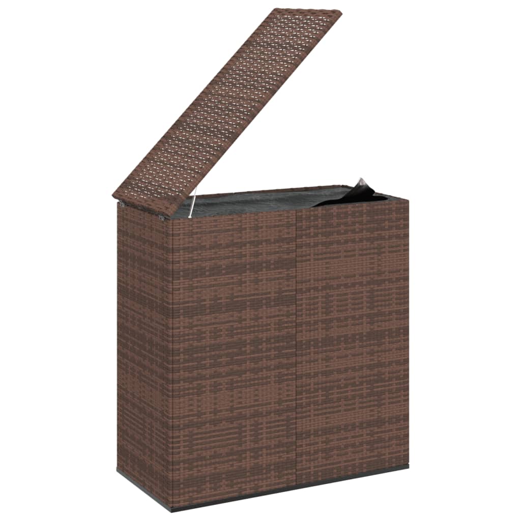 Contenitore da Giardino in Rattan PE 100x49x103,5 cm Marrone - homemem39