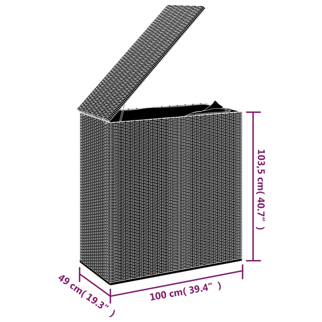 Contenitore da Giardino in Rattan PE 100x49x103,5 cm Marrone - homemem39