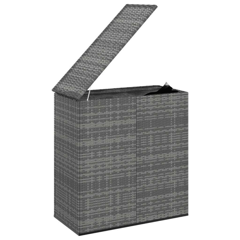 Contenitore da Giardino in Rattan PE 100x49x103,5 cm Grigio - homemem39