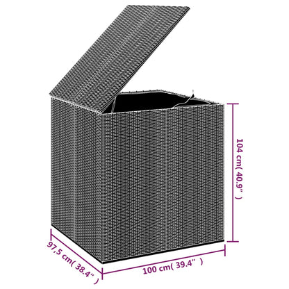 Contenitore da Giardino in Rattan PE 100x97,5x104 cm Nero - homemem39