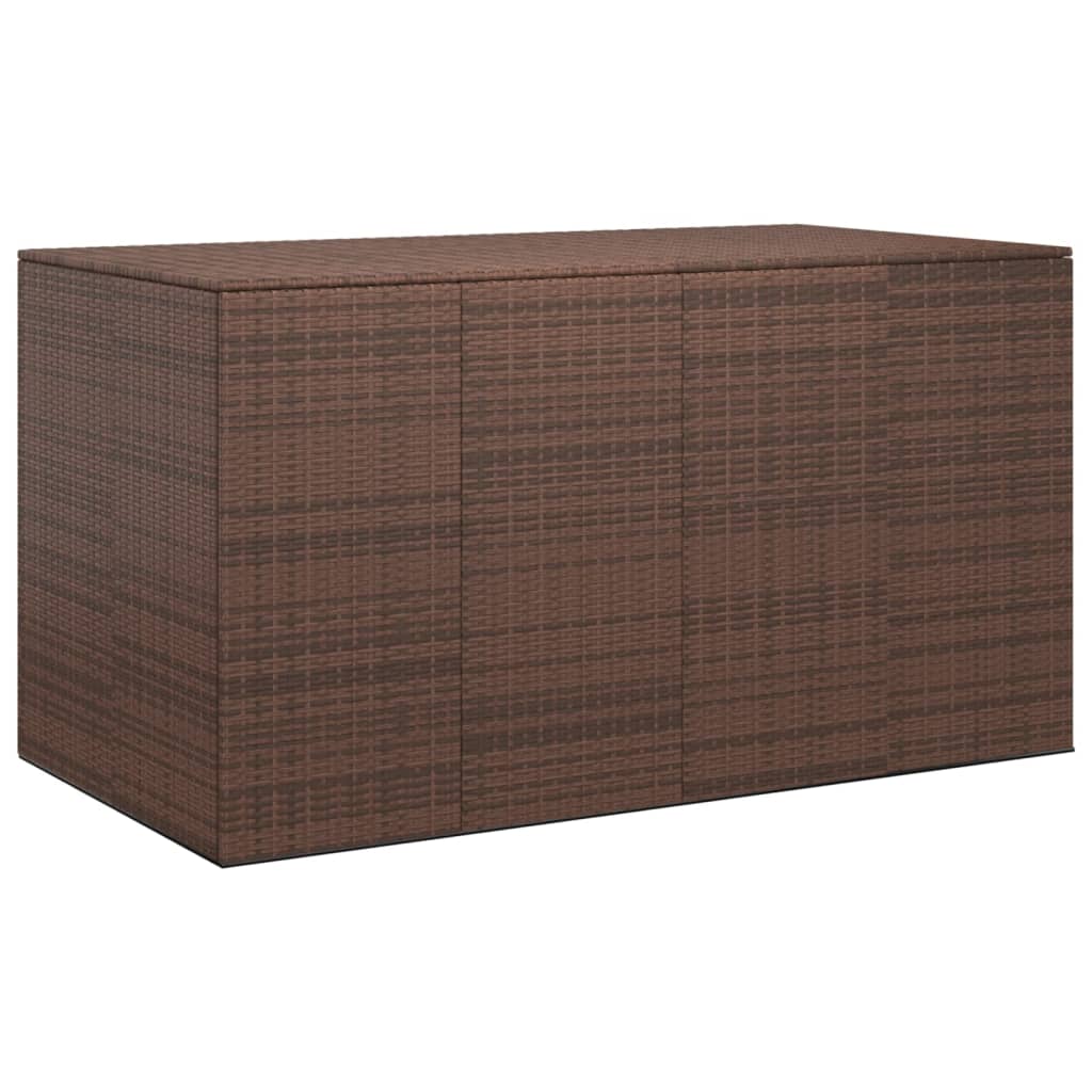 Contenitore da Giardino in Rattan PE 194x100x103 cm Marrone - homemem39