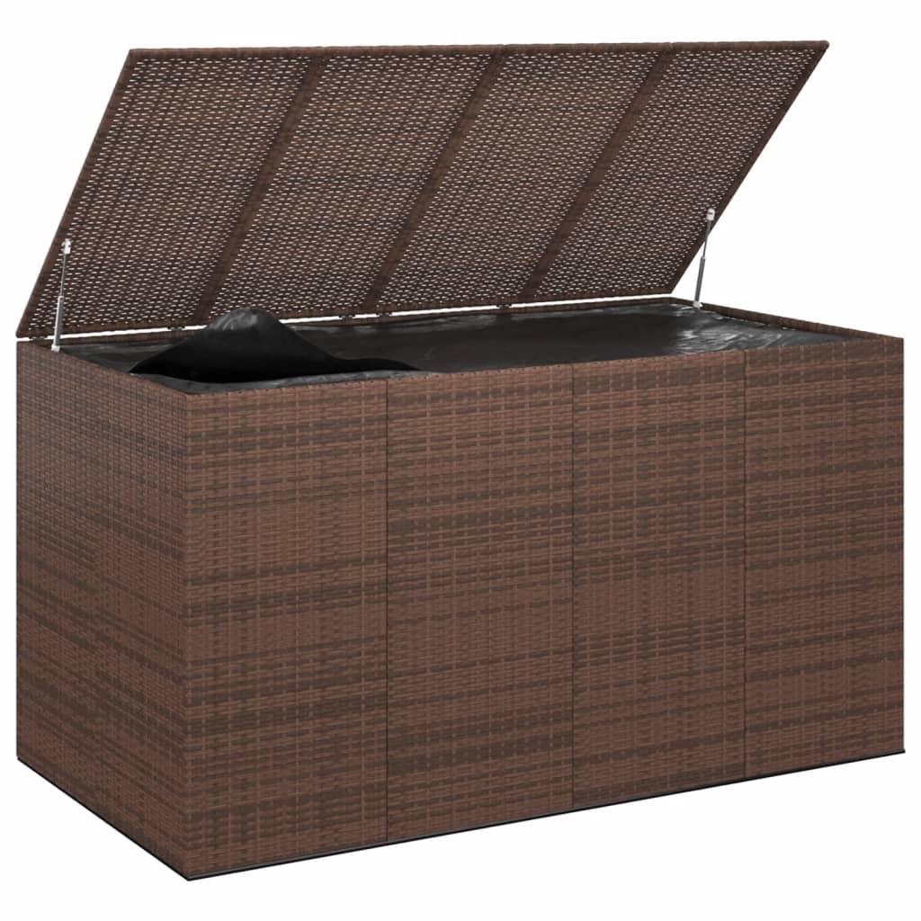 Contenitore da Giardino in Rattan PE 194x100x103 cm Marrone - homemem39