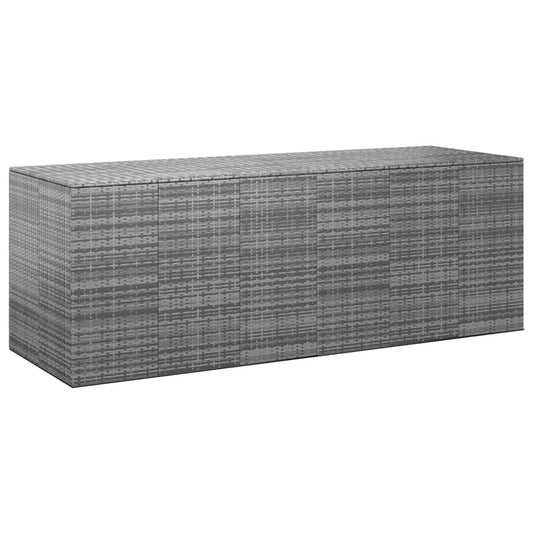 Contenitore da Giardino in Rattan PE 291x100,5x104 cm Grigio - homemem39