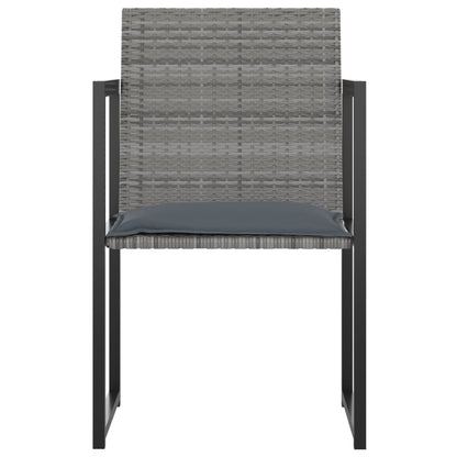 Set da Pranzo da Esterno 5 pz con Cuscini in Polyrattan Grigio - homemem39