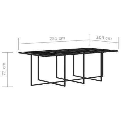 Set da Pranzo da Esterno 9 pz con Cuscini in Polyrattan Grigio - homemem39