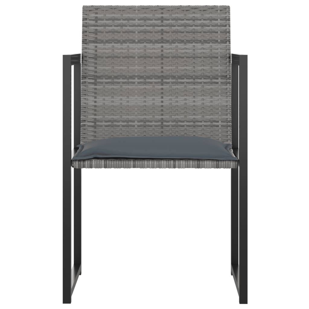 Set da Pranzo da Esterno 9 pz con Cuscini in Polyrattan Grigio - homemem39