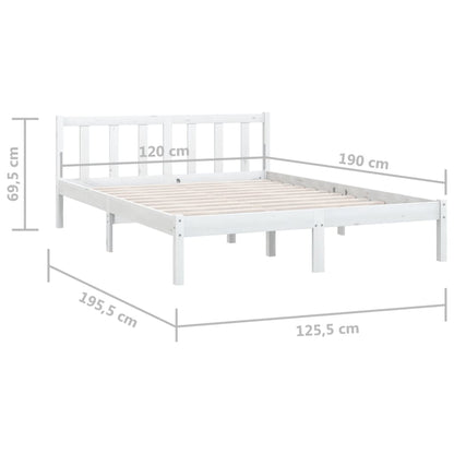 Giroletto Bianco Legno Massello di Pino 120x190cm Small Double - homemem39