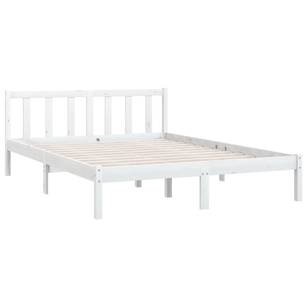 Giroletto Legno Massello Bianco 135x190 cm 4FT6 Double - homemem39