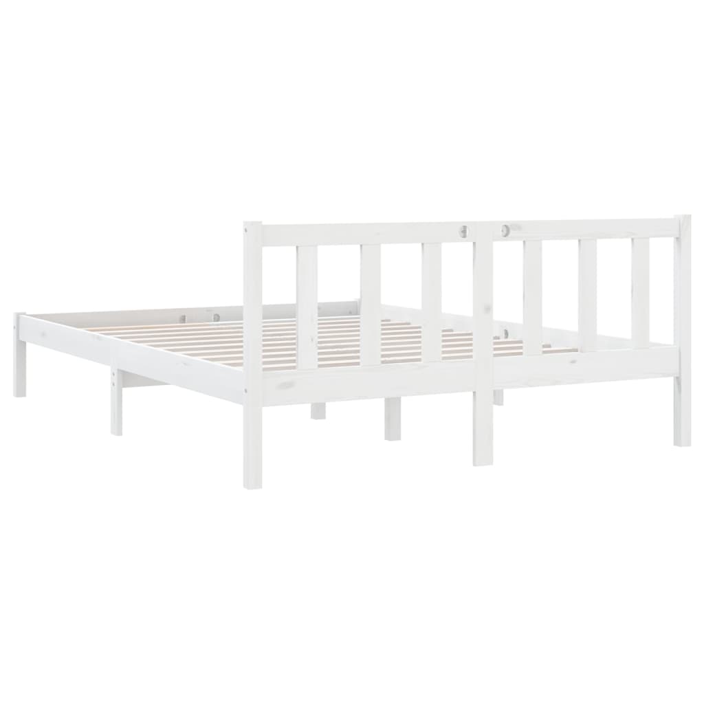 Giroletto Legno Massello Bianco 135x190 cm 4FT6 Double - homemem39