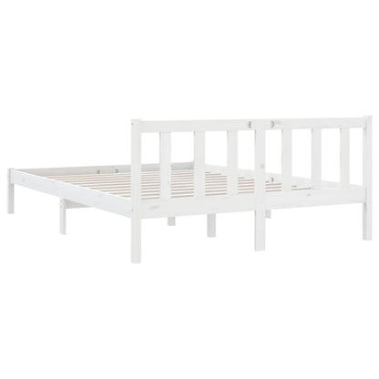 Giroletto Legno Massello Bianco 135x190 cm 4FT6 Double - homemem39