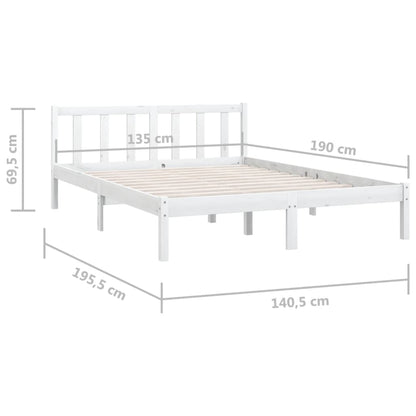 Giroletto Legno Massello Bianco 135x190 cm 4FT6 Double - homemem39