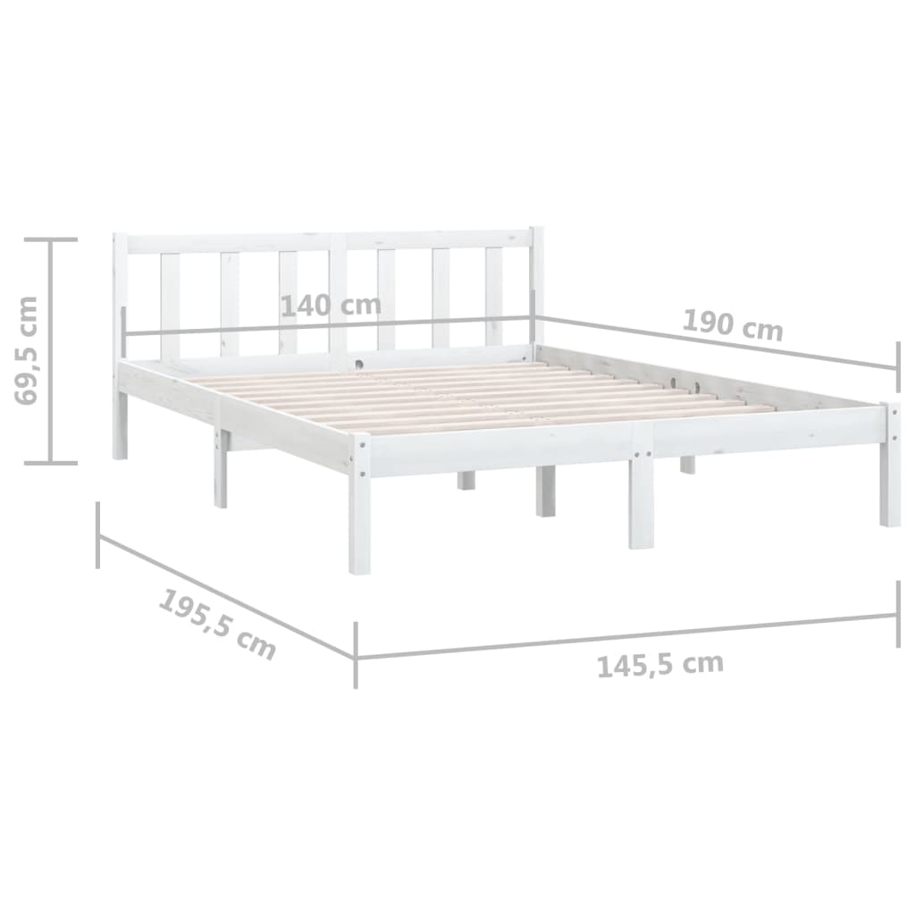 Giroletto Bianco in Legno Massello di Pino 140x190 cm - homemem39