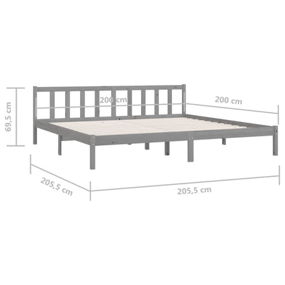 Giroletto Grigio in Legno Massello di Pino 200x200 cm - homemem39