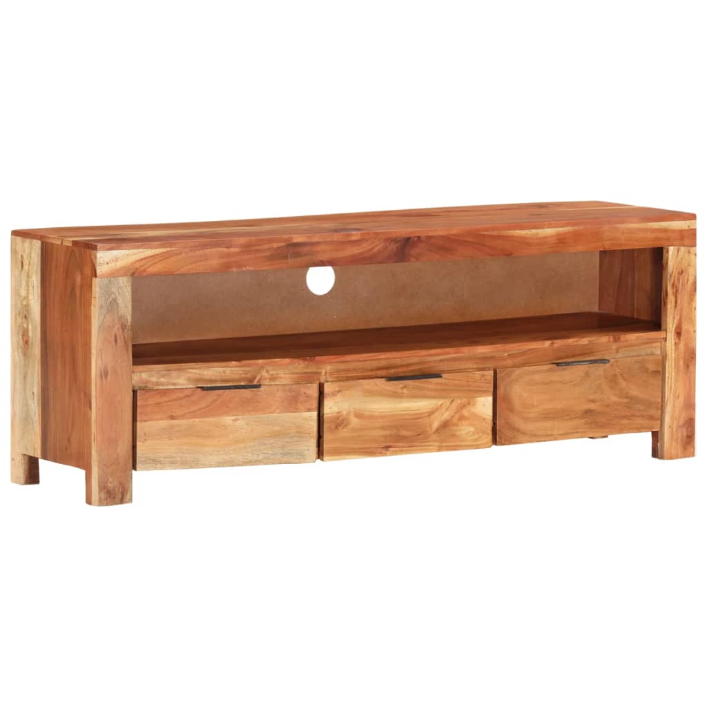 Mobile Porta TV 110x30x40 cm in Legno Massello di Acacia - homemem39