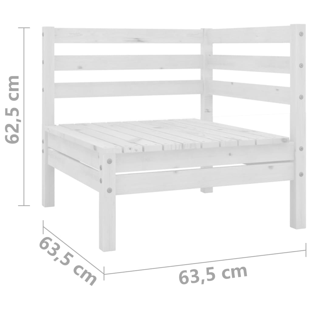 Divano da Giardino a 2 Posti Bianco in Legno Massello di Pino - homemem39