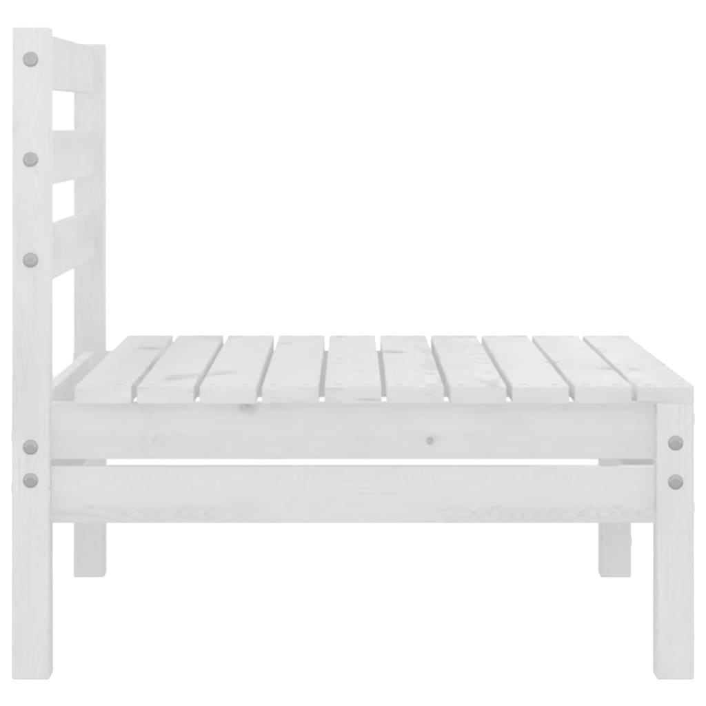 Set Divani da Giardino 3 pz Bianco in Legno Massello di Pino - homemem39