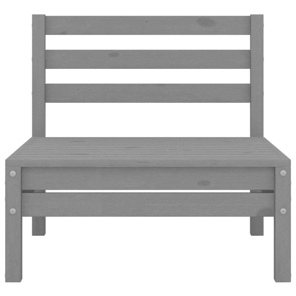 Set Divani da Giardino 3 pz Grigio in Legno Massello di Pino - homemem39