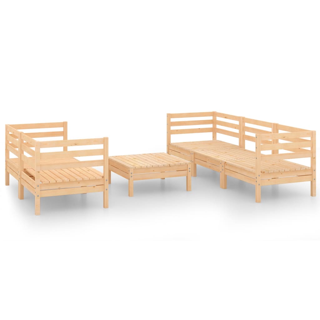 Set Divani da Giardino 6 pz in Legno Massello di Pino - homemem39