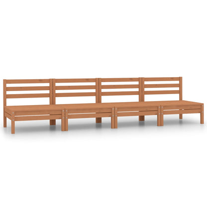 Set Divani da Giardino 4 pz Miele in Legno Massello di Pino - homemem39