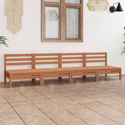 Set Divani da Giardino 4 pz Miele in Legno Massello di Pino - homemem39