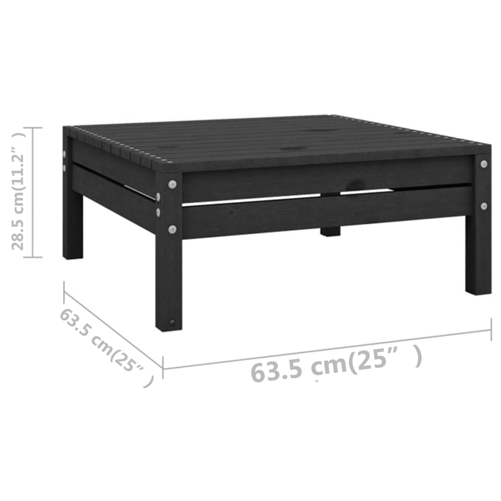 Set Divani da Giardino 5 pz Nero in Legno Massello di Pino - homemem39