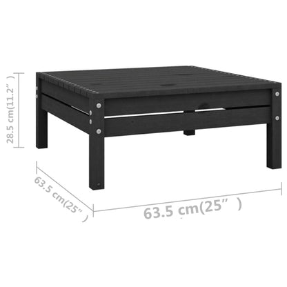 Set Divani da Giardino 5 pz Nero in Legno Massello di Pino - homemem39