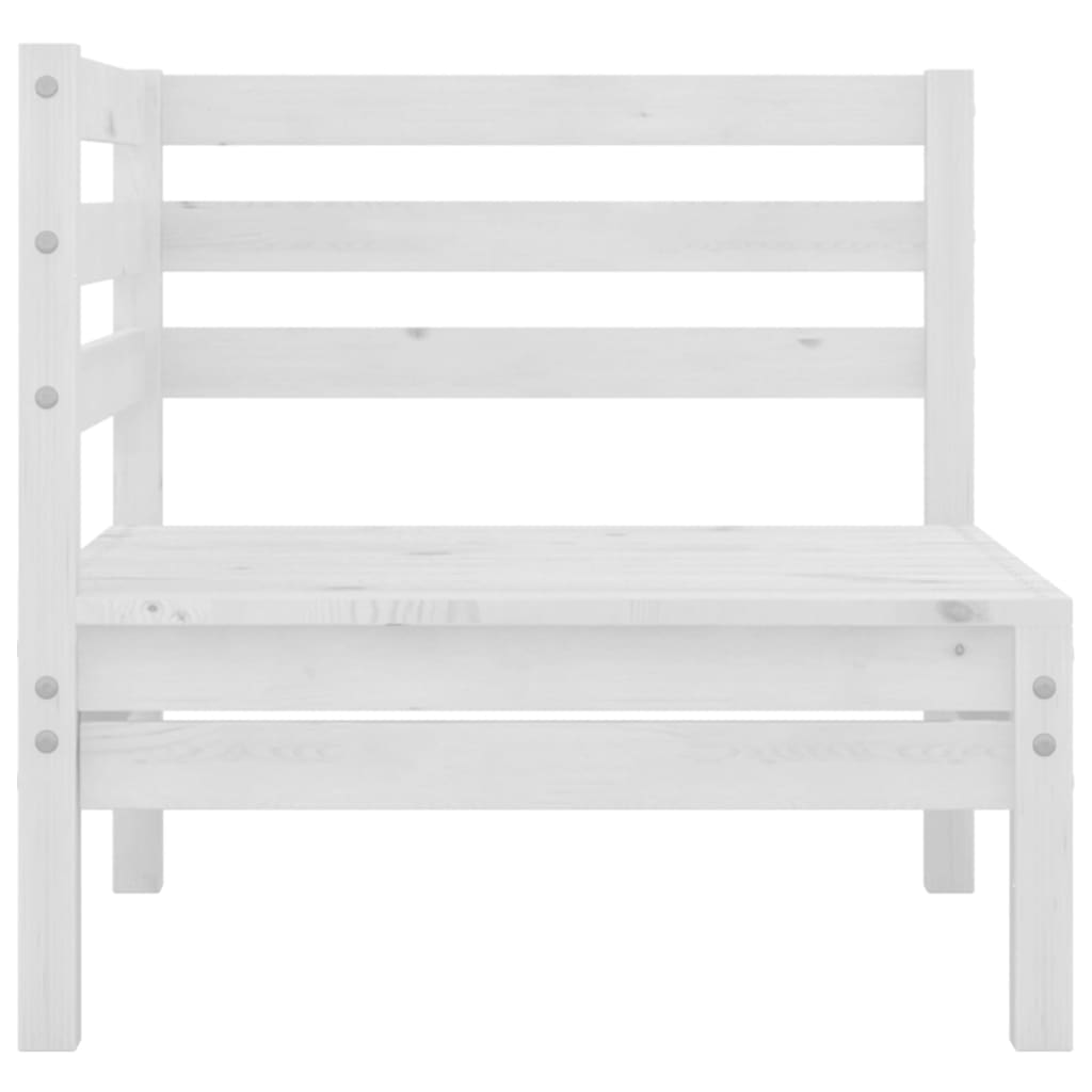 Set Divani da Giardino 7 pz Bianco in Legno Massello di Pino - homemem39