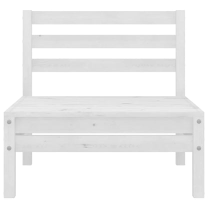 Set Divani da Giardino 7 pz Bianco in Legno Massello di Pino - homemem39