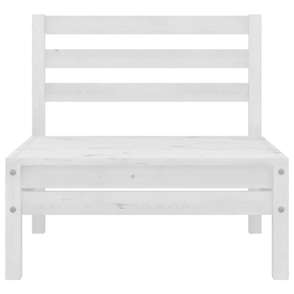 Set Divani da Giardino 7 pz Bianco in Legno Massello di Pino - homemem39