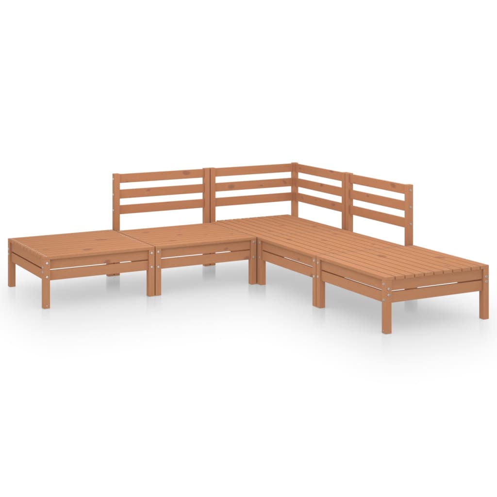 Set Salotto da Giardino 5 pz in Legno Massello di Pino Miele - homemem39