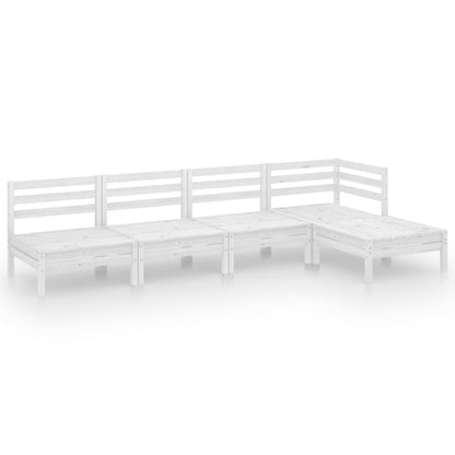 Set Salotto da Giardino 5 pz in Legno Massello di Pino Bianco - homemem39