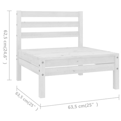 Set Salotto da Giardino 5 pz in Legno Massello di Pino Bianco - homemem39